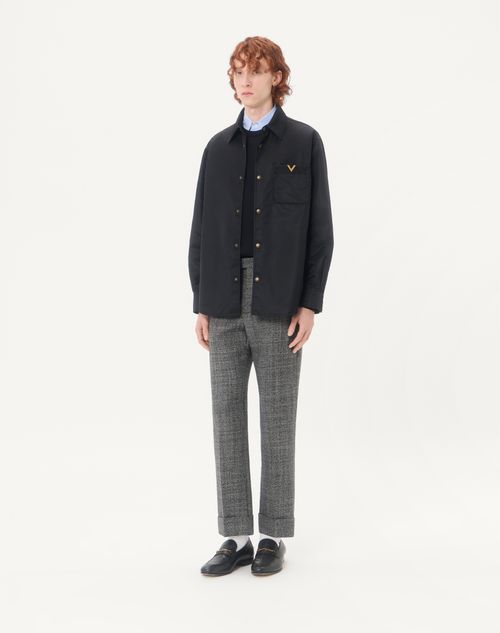Valentino - Vロゴ エンブロイダリー ウール ニットプル - ブラック - メンズ - ニット